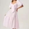 Renita Midi- Vestido Informal - Baby Pink Stripe