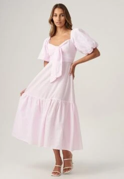 Renita Midi- Vestido Informal - Baby Pink Stripe