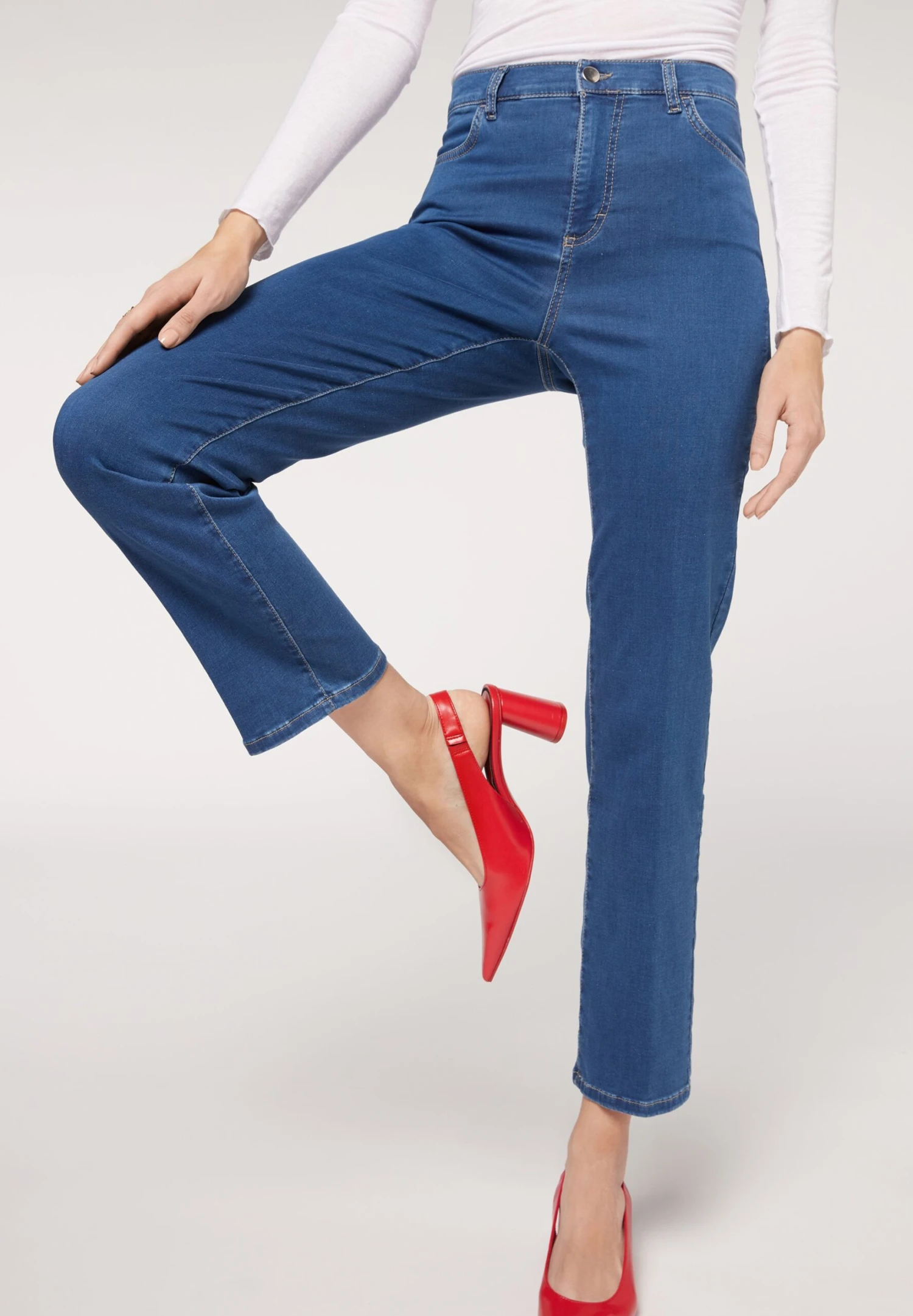 Calzedonia Eco Comfort - Vaqueros Rectos - Blu Jeans - Imagen 3