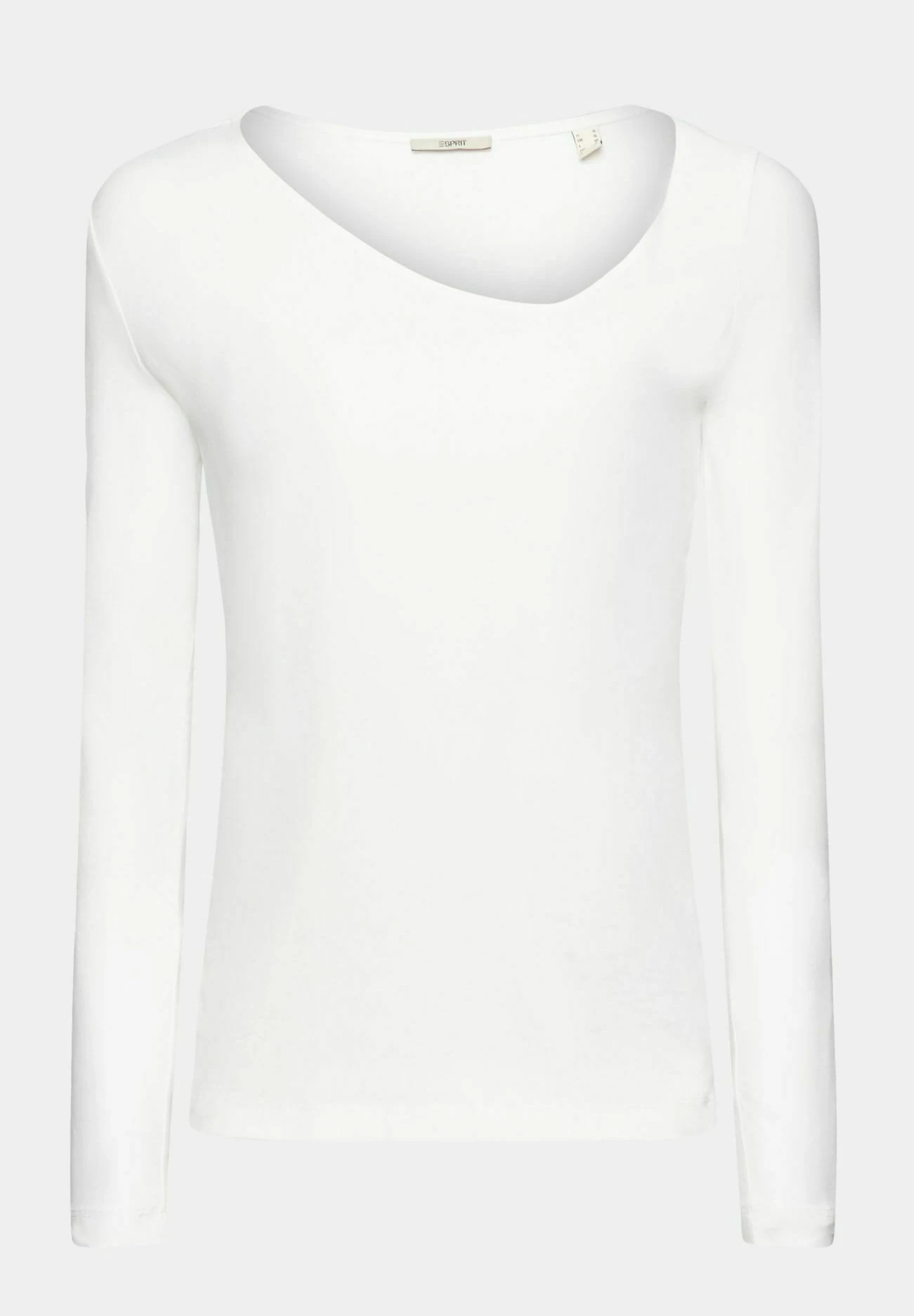 ESPRIT New Ncklne - Camiseta De Manga Larga - Off White - Imagen 7