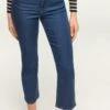 Calzedonia Light Denim Eco Cropped Flare - Vaqueros Slim Fit - Dunkles Jeansblau