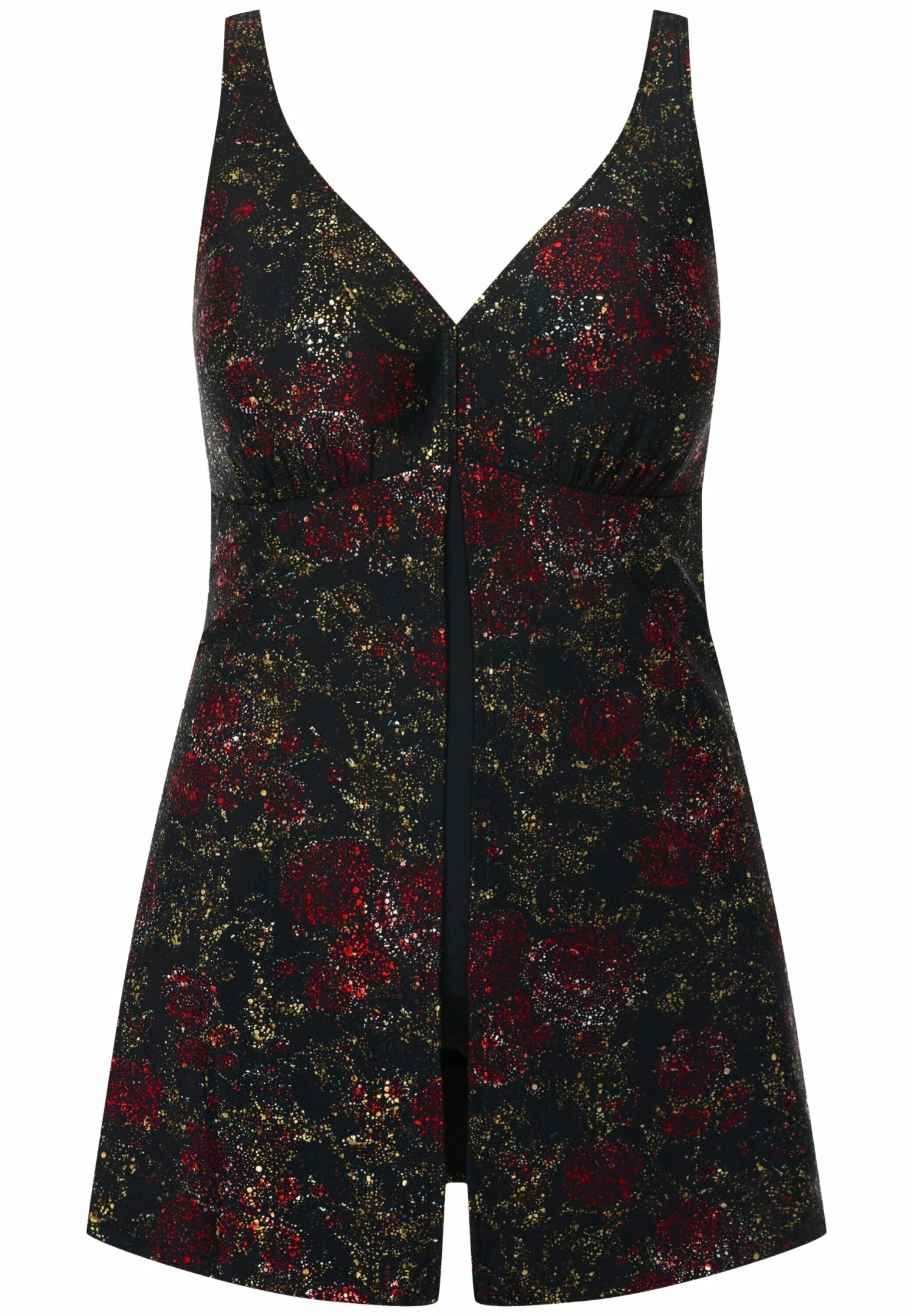 Ulla Popken Shimmer Print Split - Bañador - Black - Imagen 5