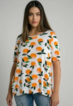 Ulla Popken Camiseta Estampada - Orange