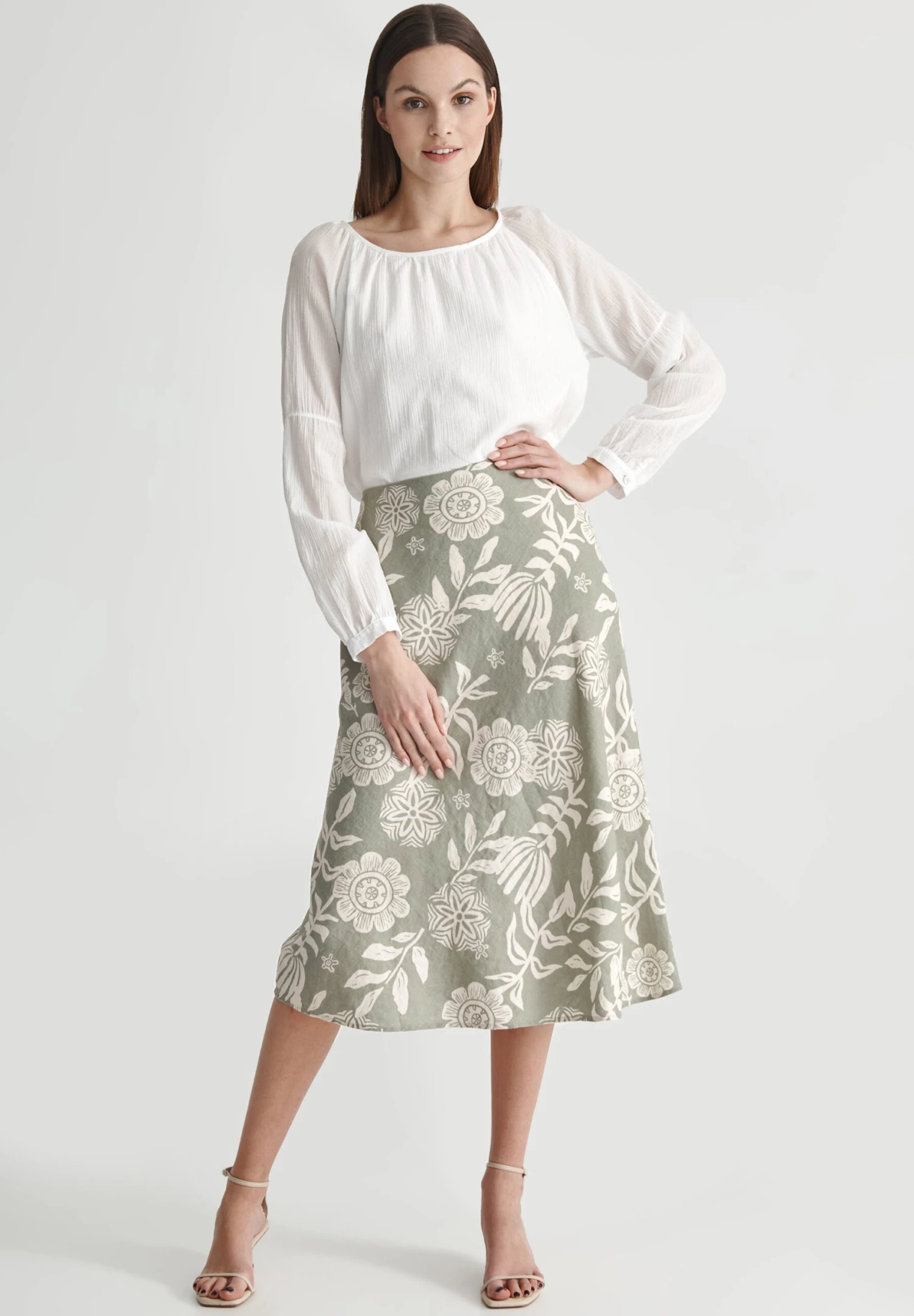 Subira - Falda Acampanada - Khaki - Imagen 2