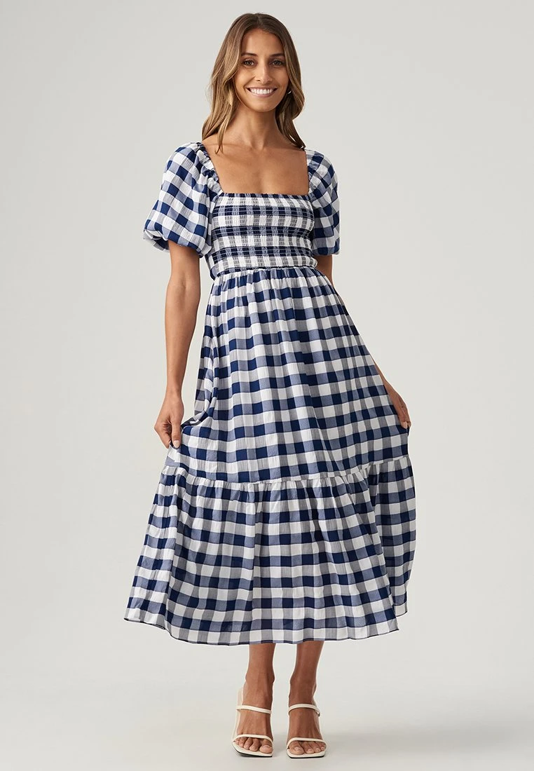 Amara - Vestido Informal - Navy Gingham