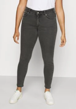 Used Look - Vaqueros Pitillo - Dark Stone Black Denim