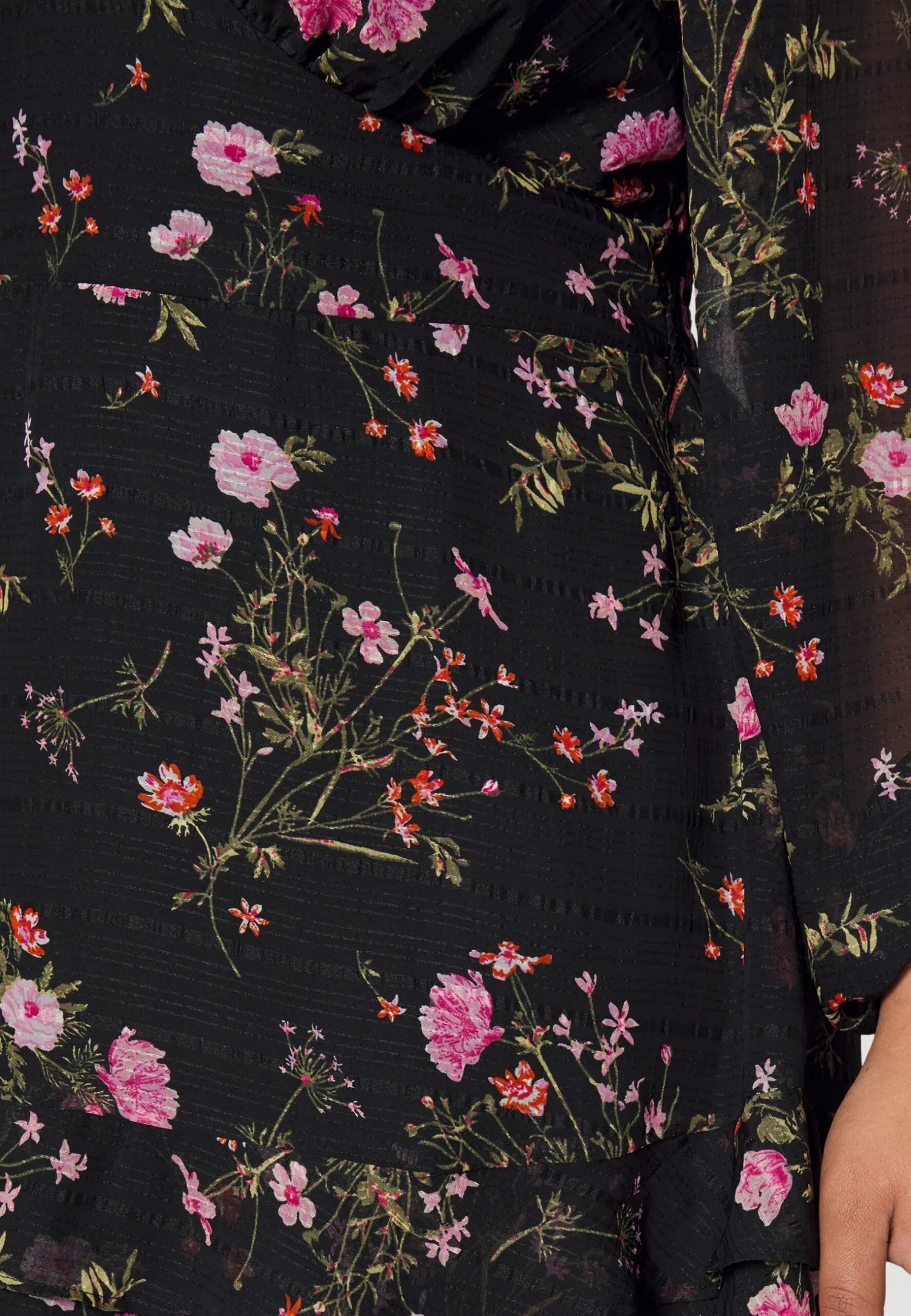 Vero Moda Curve VmrosaV Neck Short Dress- Vestido Informal - Black/Pink - Imagen 6