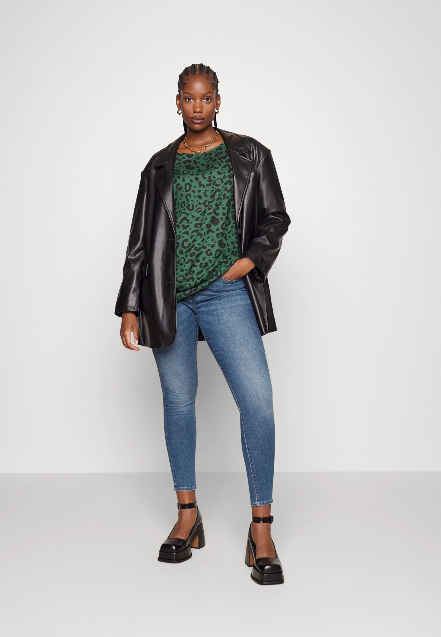 Oncwauw Mid Skinny- Vaqueros Pitillo - Medium Blue Denim - Imagen 2