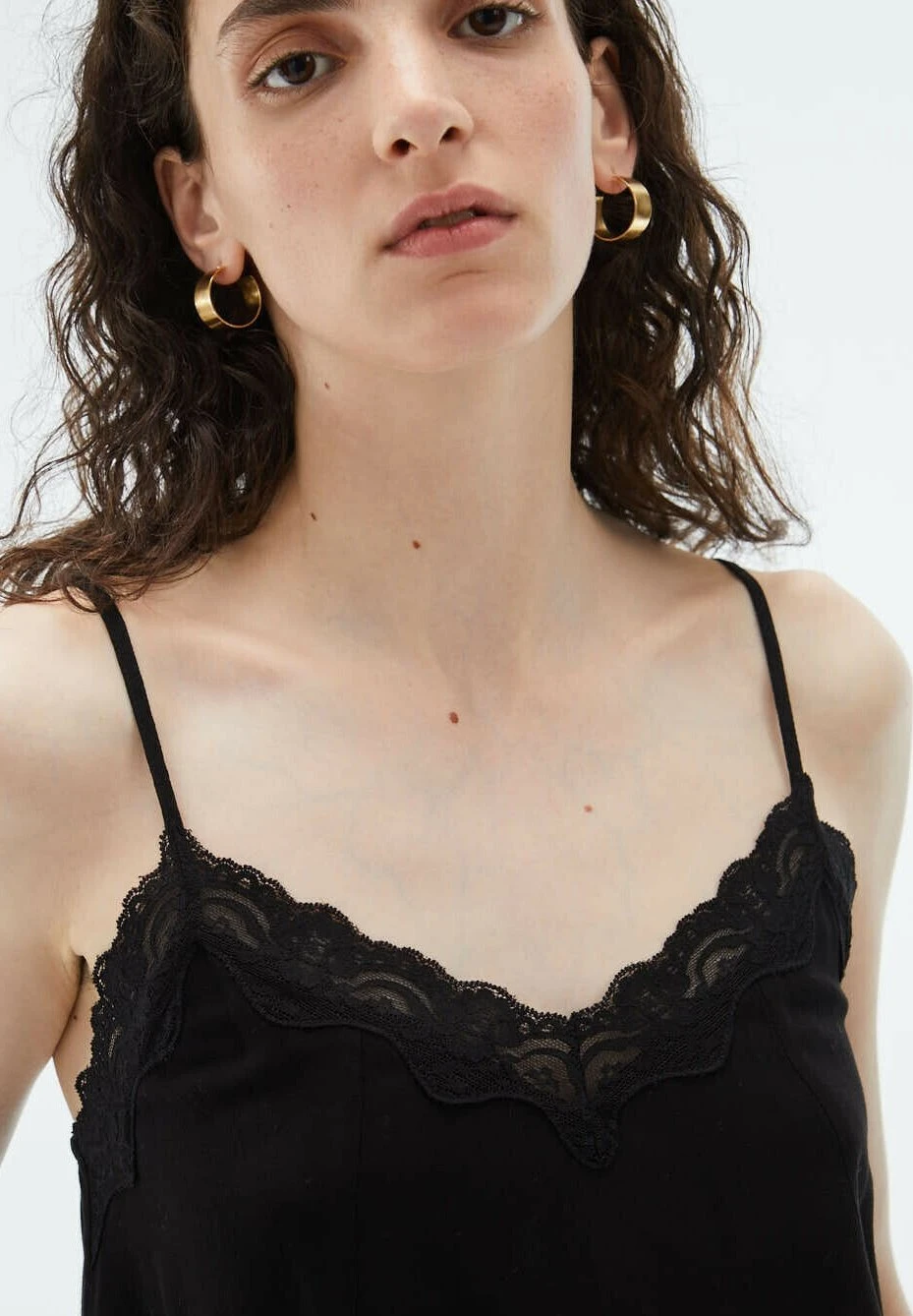 Lingerie With Thin Straps - Top - Black - Imagen 4