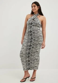 NA-KD Vorne Gekreuztes Zebra - Vestido De Punto - Zebra