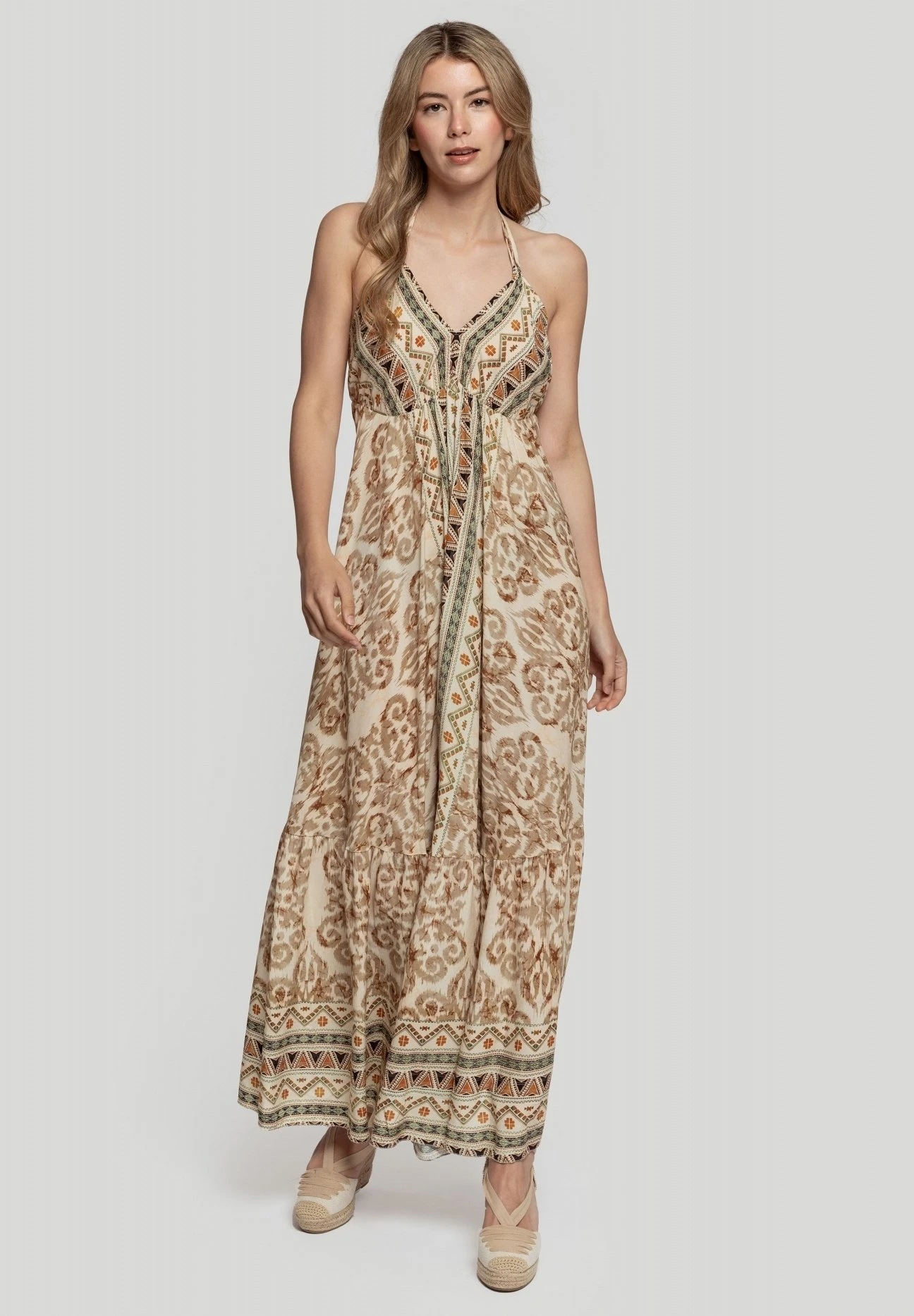 Tirante Etni - Vestido Largo - Khaki