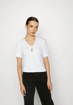 Noisy May Maya O Neck Cutout Noos - Camiseta Estampada - Bright White
