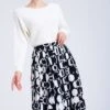 Falda Acampanada - Black/White