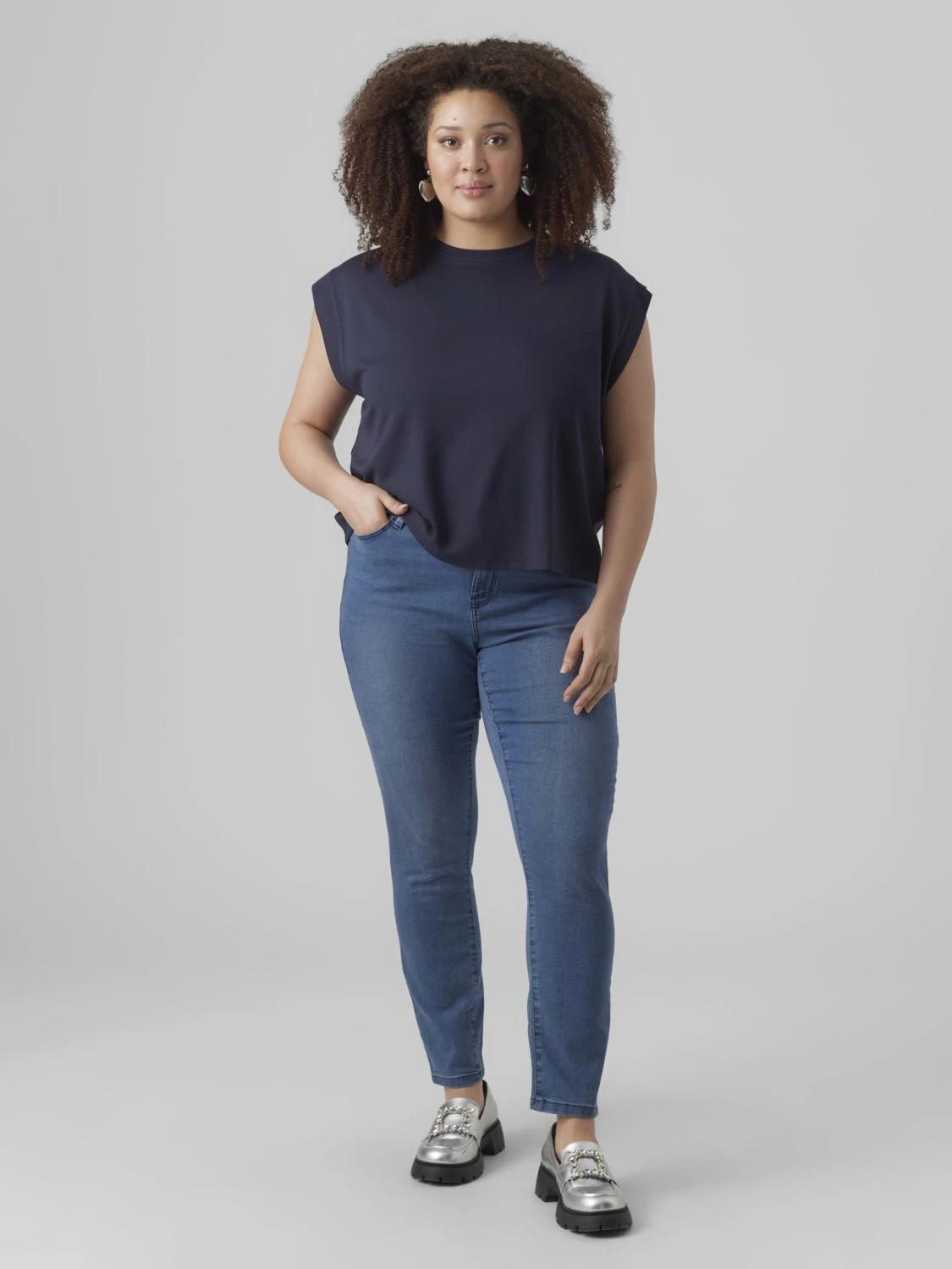Vero Moda Curve Vmludy Slim Curve - Jeggings - Medium Blue Denim - Imagen 2