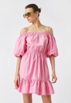 Koton Balloon Sleeve- Vestido Informal - Pink