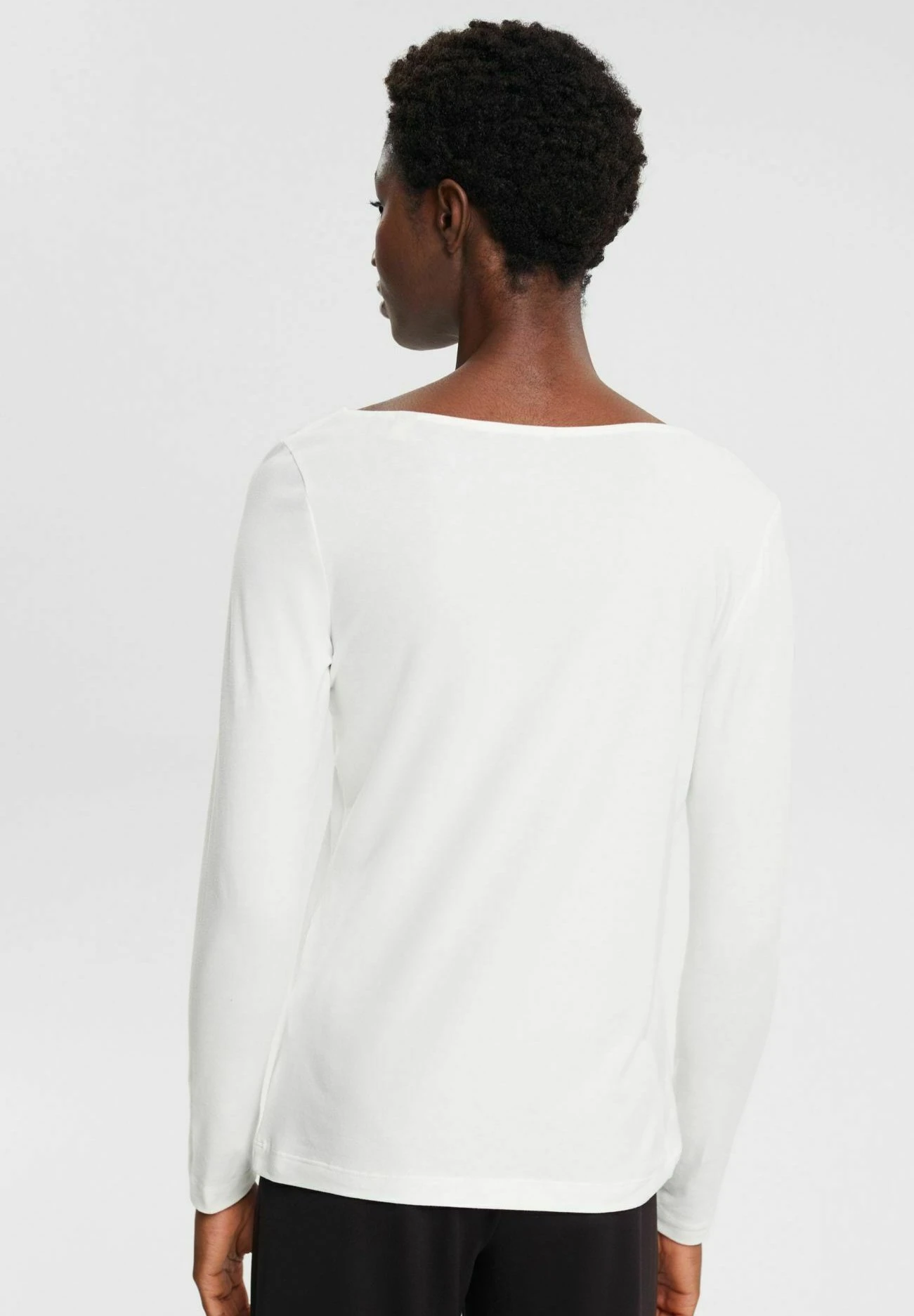 ESPRIT New Ncklne - Camiseta De Manga Larga - Off White - Imagen 3