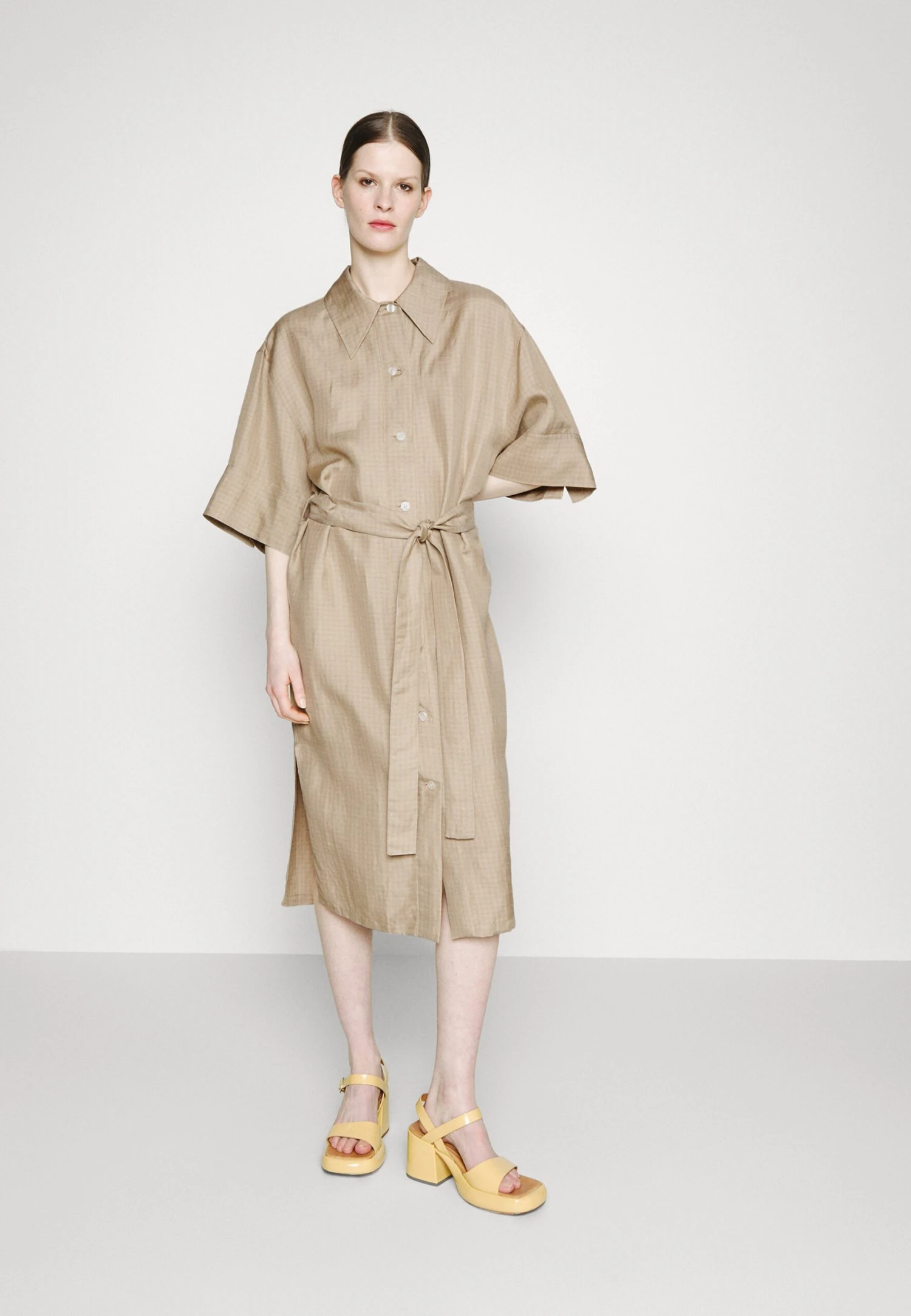 Libertine-Libertine Aid - Vestido Camisero - Taupe Check - Imagen 2