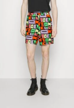 Blocks Viscose Shorts - Shorts - Multi Colored