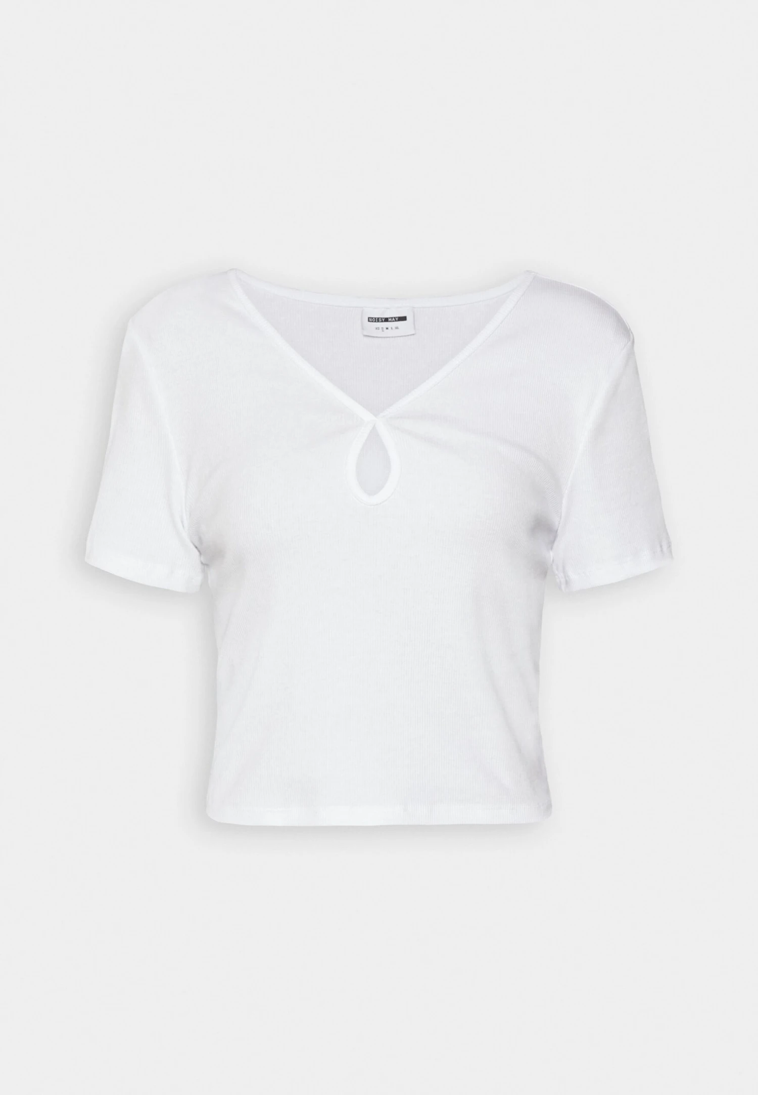 Noisy May Maya O Neck Cutout Noos - Camiseta Estampada - Bright White - Imagen 4