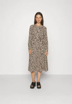 Pieces Petite Pcnessa Midi Dress- Vestido Informal - Silver Mink/Leo