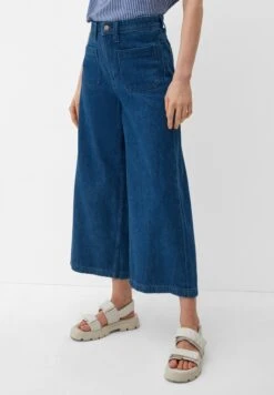 S.Oliver Regular Culotte Mit Aufgesetzten Taschen - Vaqueros A Campana - Blau