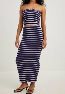 NA-KD Gestreifter Mit Mittlerer Taille - Falda Larga - Multicolor Stripe