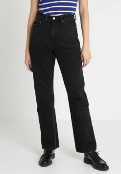 WEEKDAY Rowe Extra High Straight Jeans - Vaqueros Rectos - Echo Black