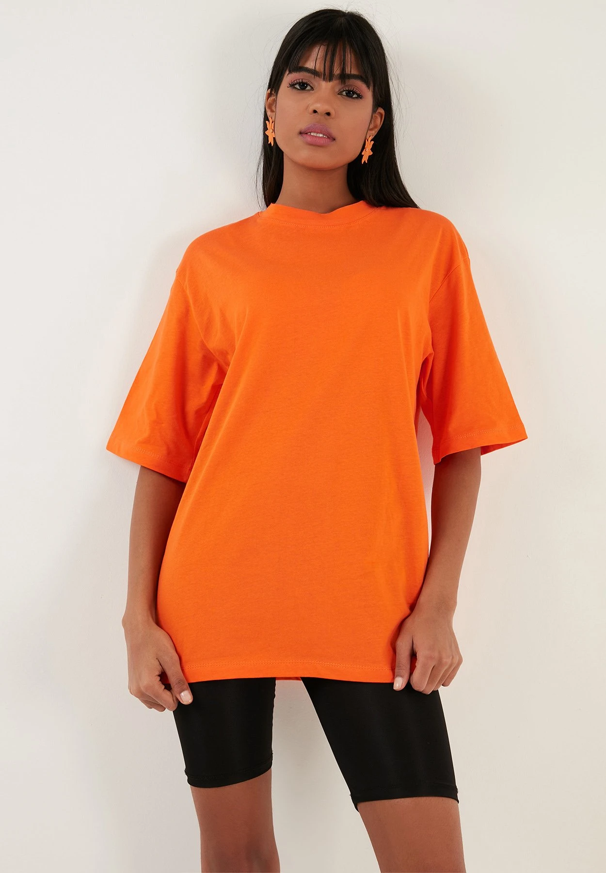 LELA Loose Fit - Camiseta Básica - Orange - Imagen 5