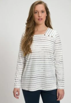 Ulla Popken Camiseta De Manga Larga - Off-White