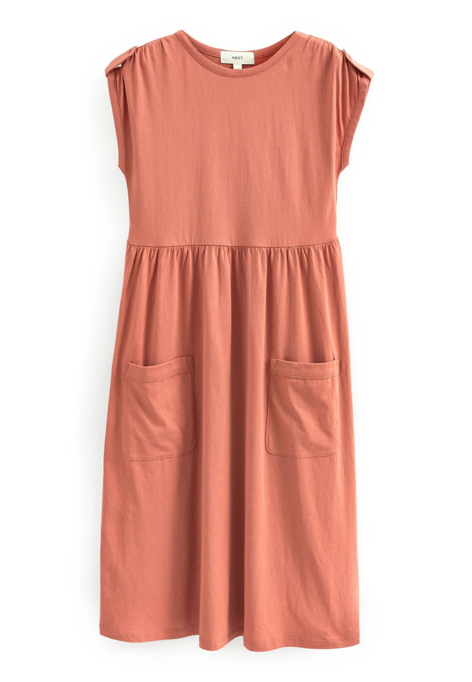 Next Short Sleeve Utility Pocket Midi Standard - Vestido Ligero - Pink - Imagen 4