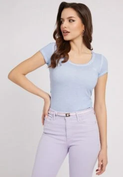Guess Slim Fit - Camiseta Básica - Himmelblau