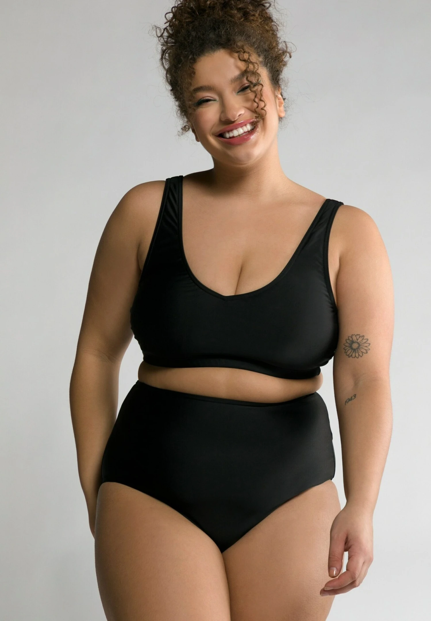 High Waist - Top De Bikini - Schwarz