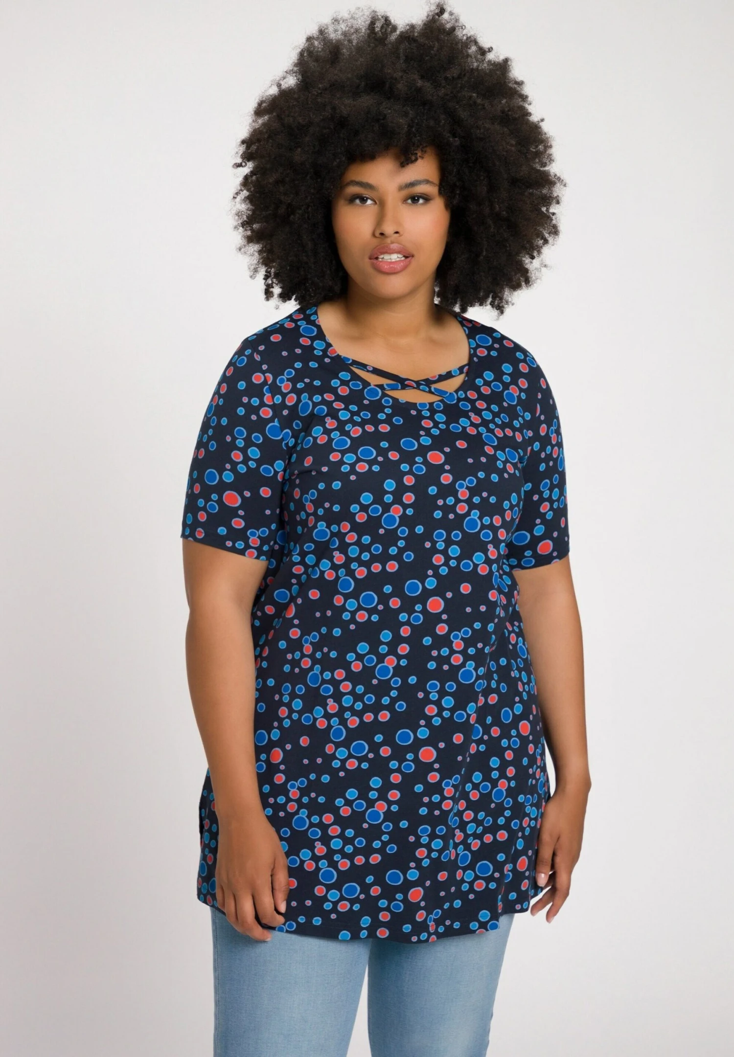 Ulla Popken Camiseta Estampada - Bleu Marine