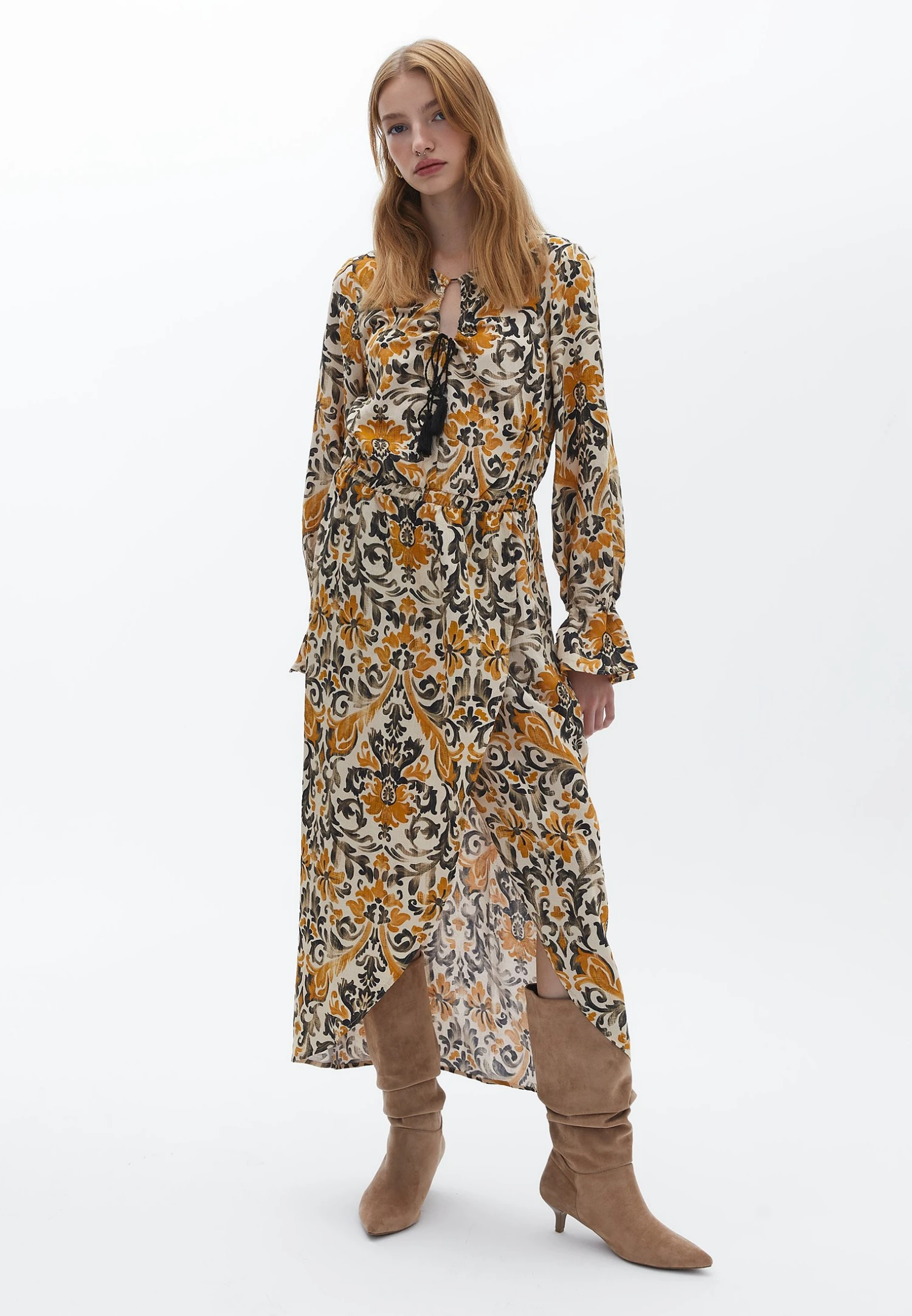 Mit Modischer Musterung - Vestido Largo - Mix Comb