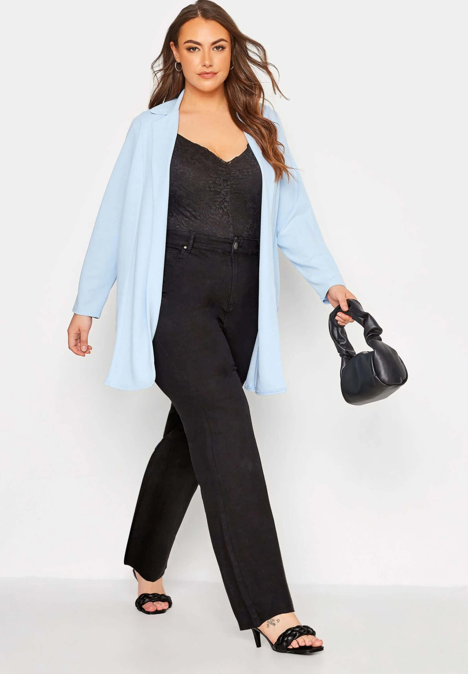 Stretch Wide Leg - Vaqueros A Campana - Black - Imagen 3