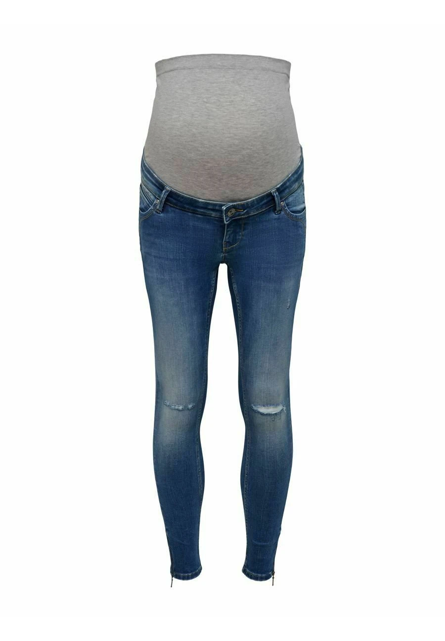 ONLY MATERNITY Vaqueros Pitillo - Medium Blue Denim - Imagen 2