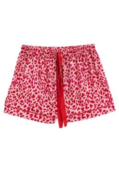 Koton Elastic Waist Heart Printed - Shorts - Pink