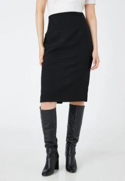 Koton Splitted Slim Fit Zipped Basic Midi - Falda De Tubo - Black