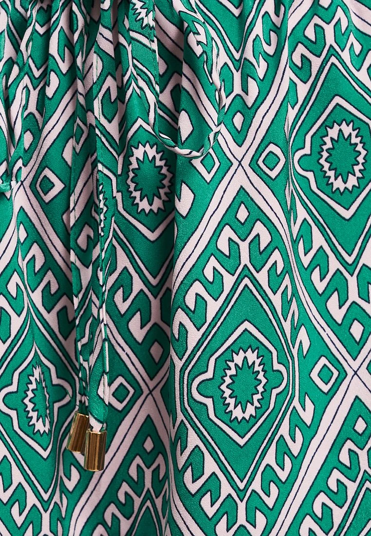 Calli Nataly - Vestido Informal - Green Abstract Print - Imagen 6