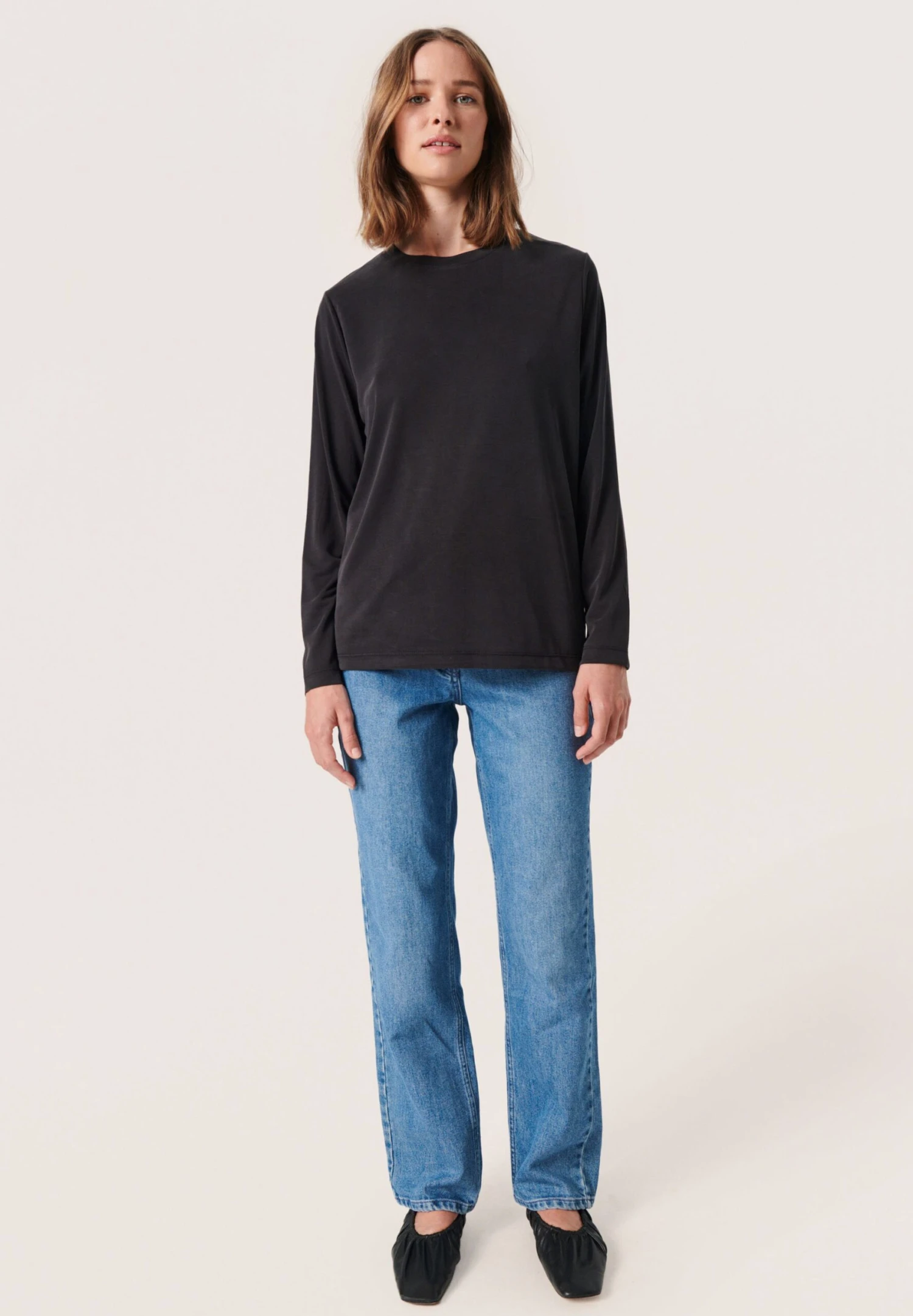 Soaked In Luxury Columbine Loose Fit Ls - Camiseta De Manga Larga - Black - Imagen 2