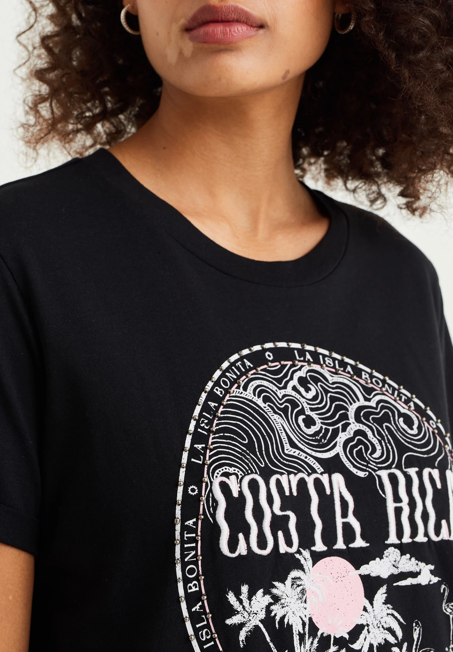 WE FASHION Met Opdruk - Camiseta Estampada - Black - Imagen 4