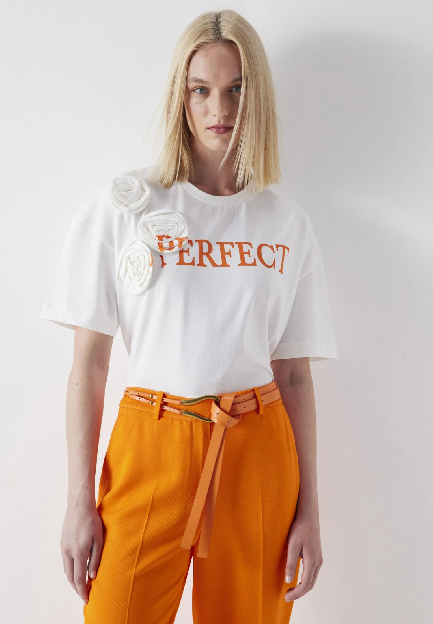 Ipekyol Regular Fit Flower Appliqué - Camiseta Estampada - Off White