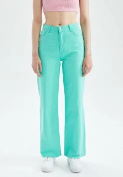 DeFacto Wide Leg - Vaqueros Rectos - Turquoise