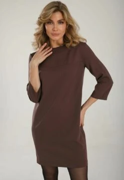 Dreiviertelarm Gerade - Vestido Informal - Dark Brown