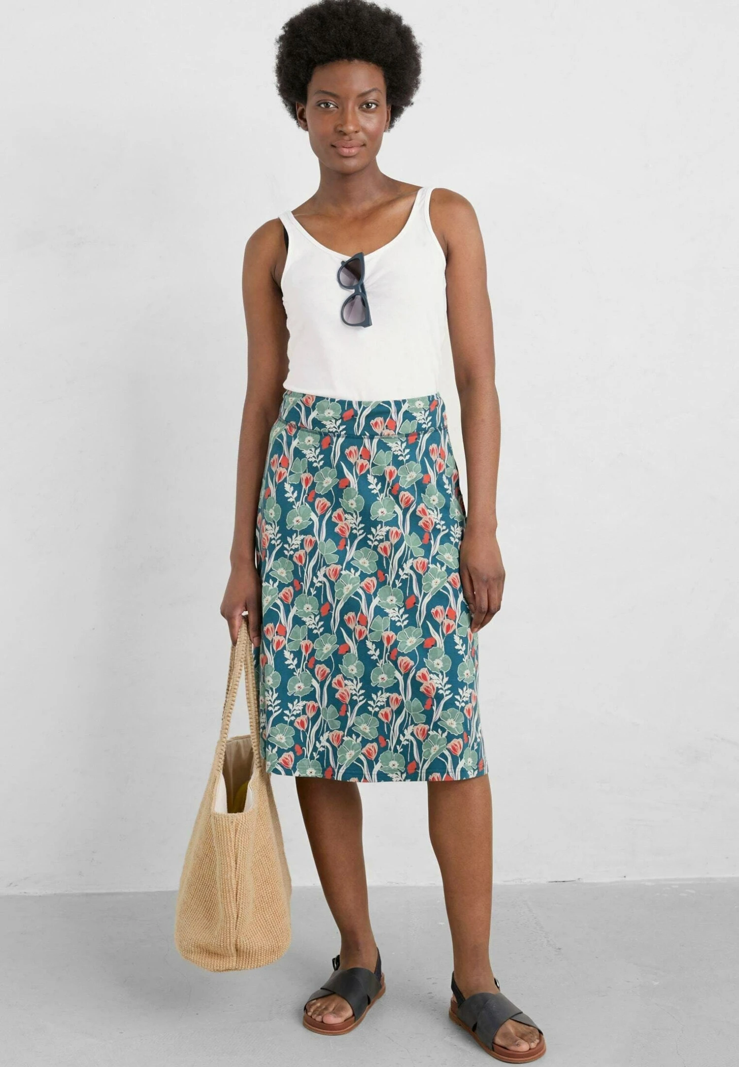 Jessica Grace - Falda Acampanada - Poppies And Tulips Atlantic