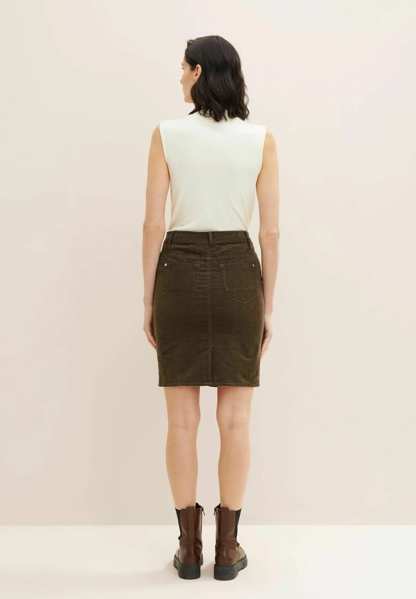 Tom Tailor Basic - Falda Vaquera - Tarmac Khaki - Imagen 3