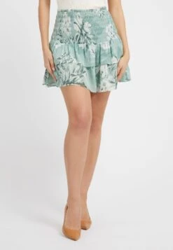 Guess Stampa All Over - Falda Acampanada - Verde Multi