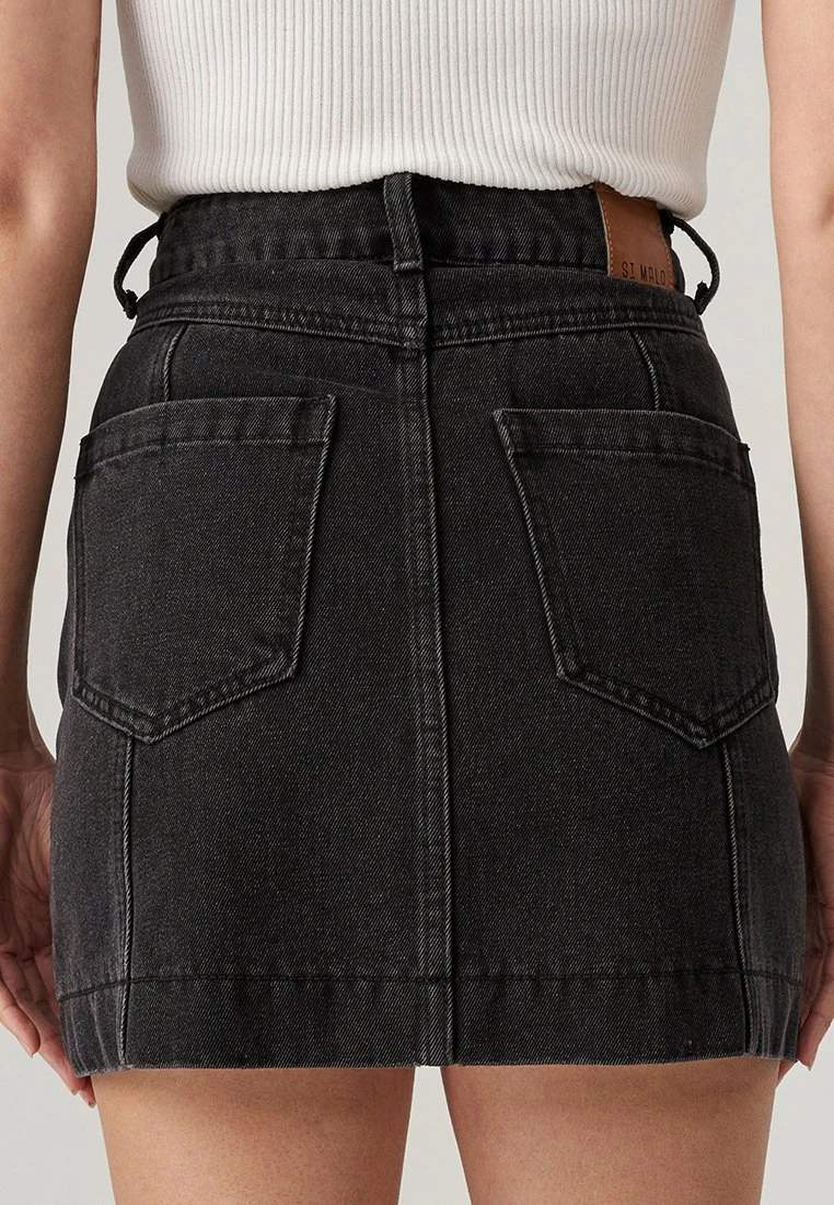 Katie- Falda Acampanada - Washed Black - Imagen 3