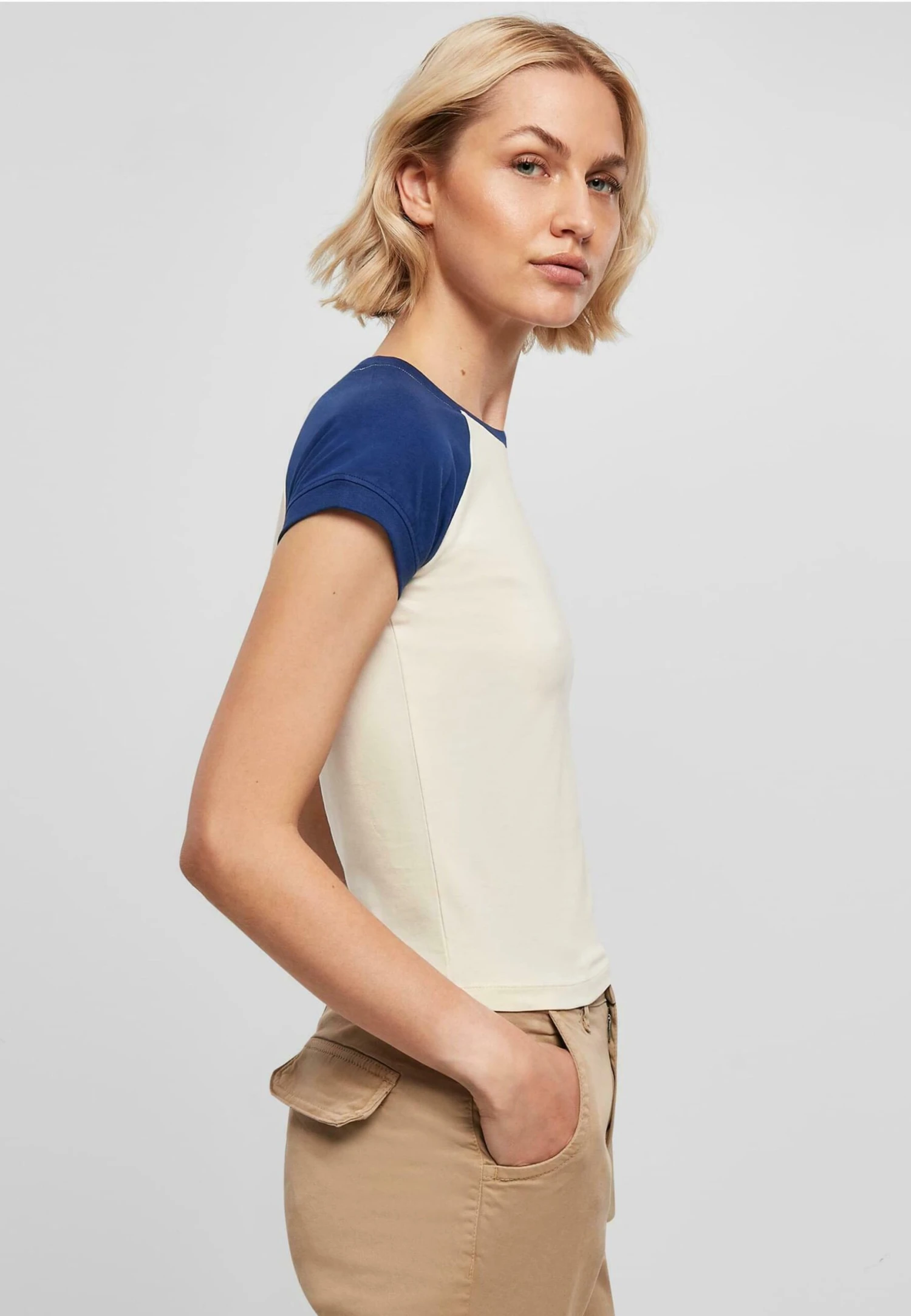 URBAN CLASSICS Stretch Retro Baseball - Camiseta Estampada - Whitesand Spaceblue - Imagen 5