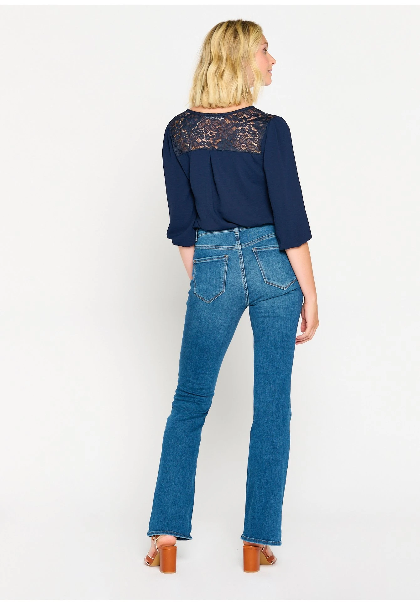 LOLALIZA High-Waisted - Vaqueros A Campana - Blue - Imagen 3